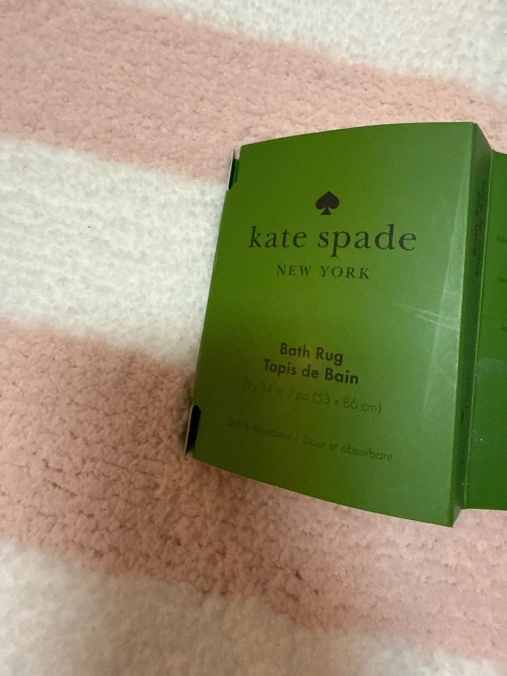Kate Spade New York Pink & White Striped Bath Rug